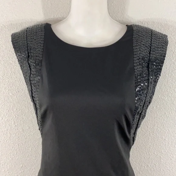 Cache black scuba sequin shoulder bodycon dress W7 - Picture 3 of 10